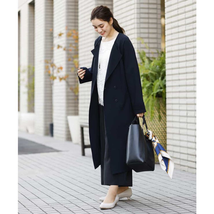 大きいサイズ】ノーカラートレンチコート[品番：ITKW0000473]｜eur3