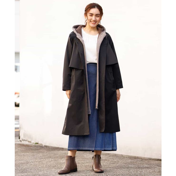 大きいサイズ/微撥水】スタンドカラーコート[品番：ITKW0002803]｜eur3