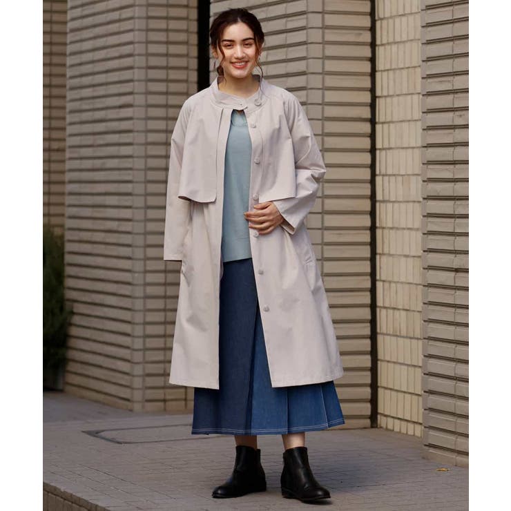 大きいサイズ/微撥水】スタンドカラーコート[品番：ITKW0002803]｜eur3