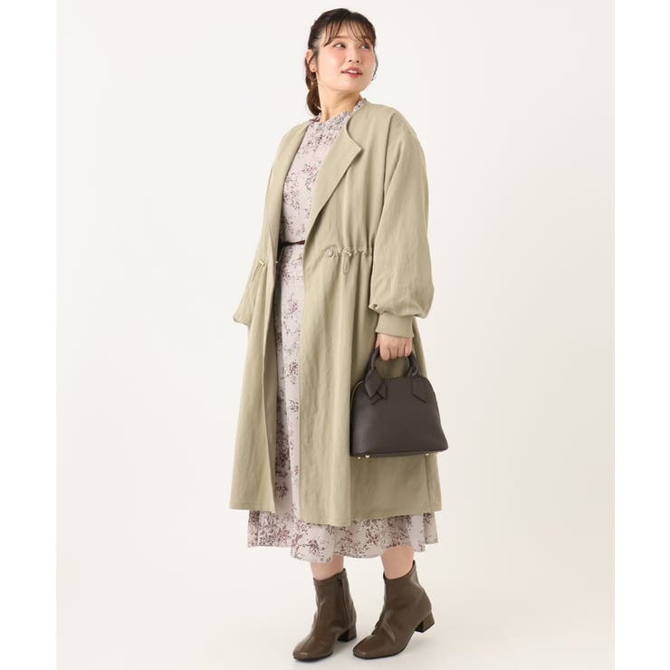 【大きいサイズ】ノーカラーロングコート | eur3 | 詳細画像21 