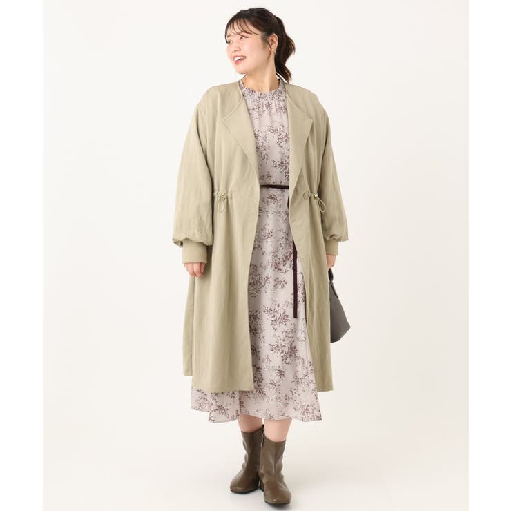 【大きいサイズ】ノーカラーロングコート | eur3 | 詳細画像22 