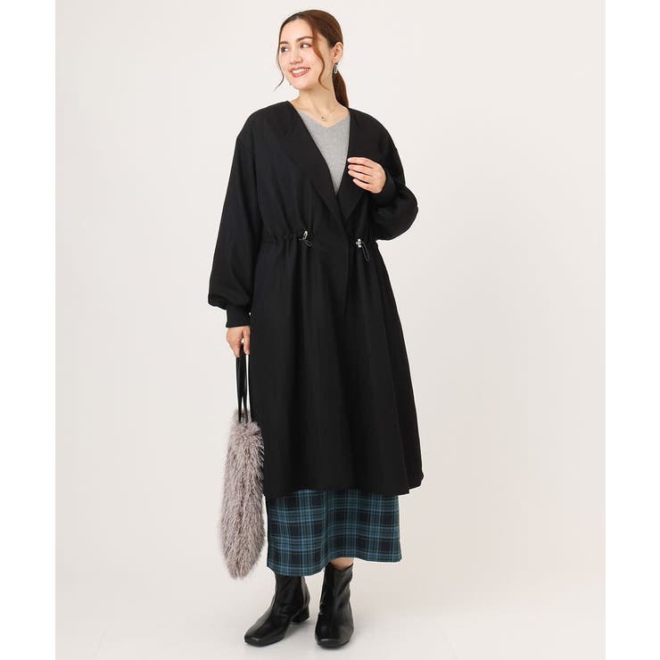 【大きいサイズ】ノーカラーロングコート | eur3 | 詳細画像23 