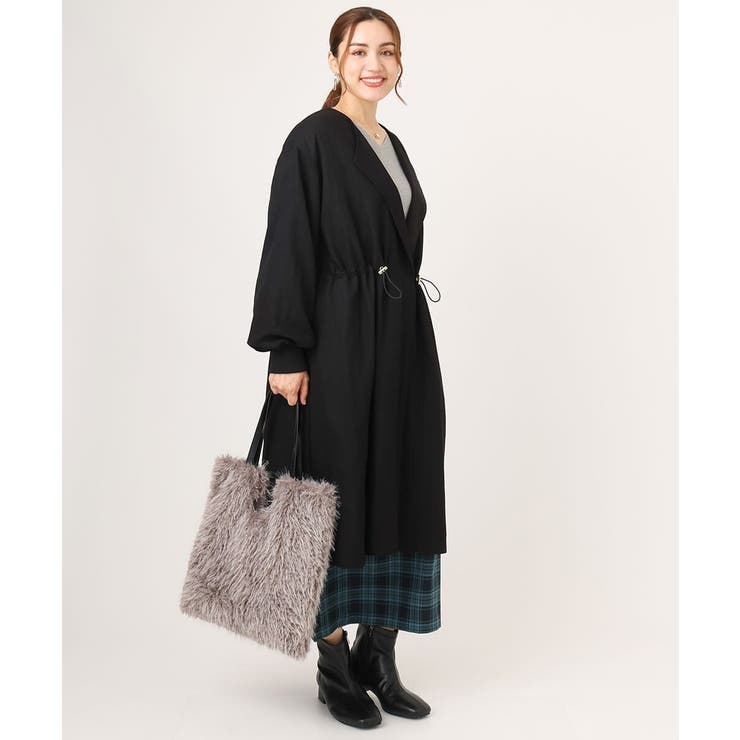 【大きいサイズ】ノーカラーロングコート | eur3 | 詳細画像24 