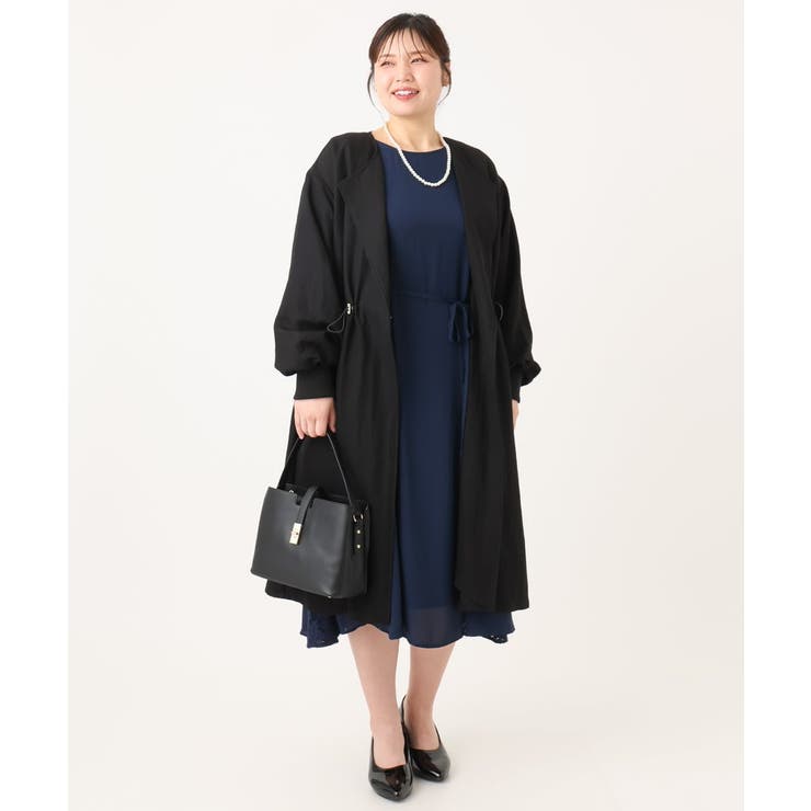 【大きいサイズ】ノーカラーロングコート | eur3 | 詳細画像28 