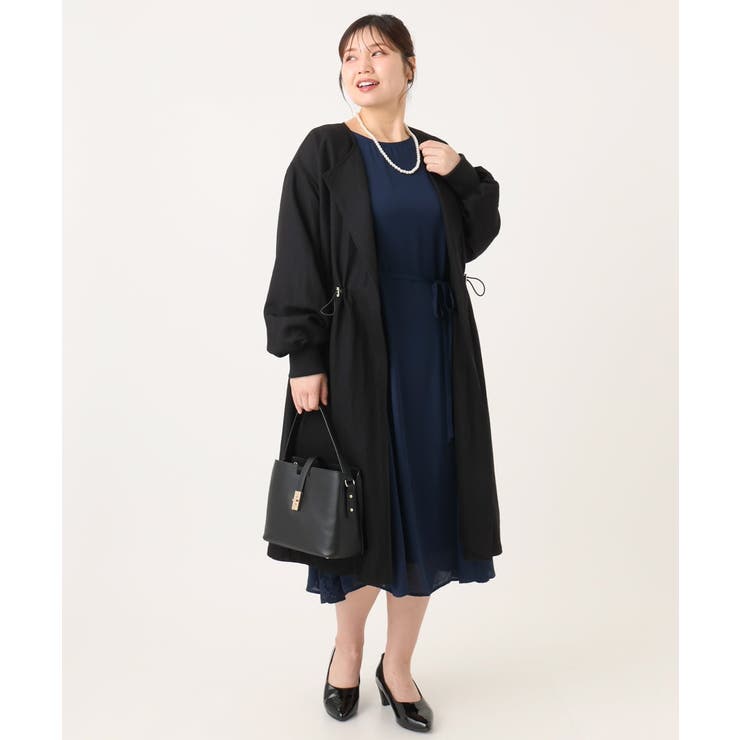 【大きいサイズ】ノーカラーロングコート | eur3 | 詳細画像29 