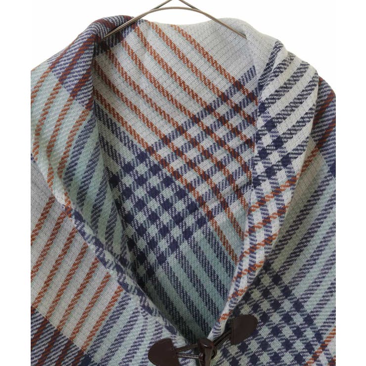 【2WAY/洗える】トグル付きチェック柄大判ストール | eur3 | 詳細画像3 