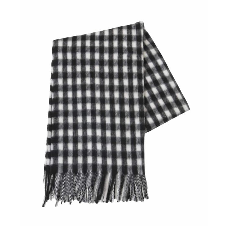ブラック(94) | 【洗える】モノトーンカラーチェック柄ストール | eur3