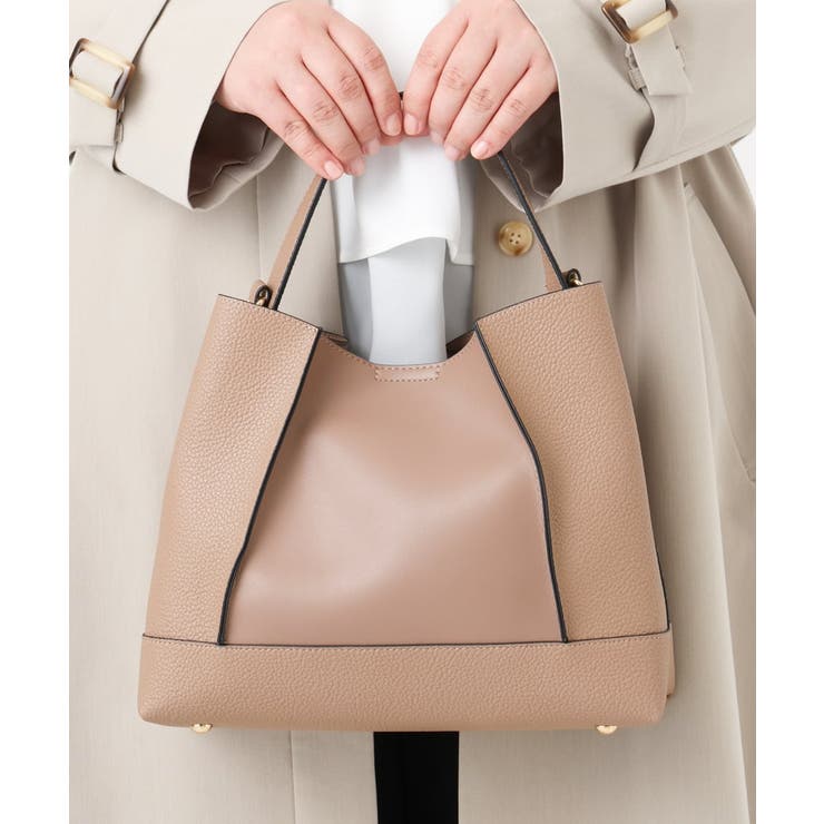 【2WAY】切り替えデザインフェイクレザーハンドバッグ | eur3 | 詳細画像10 