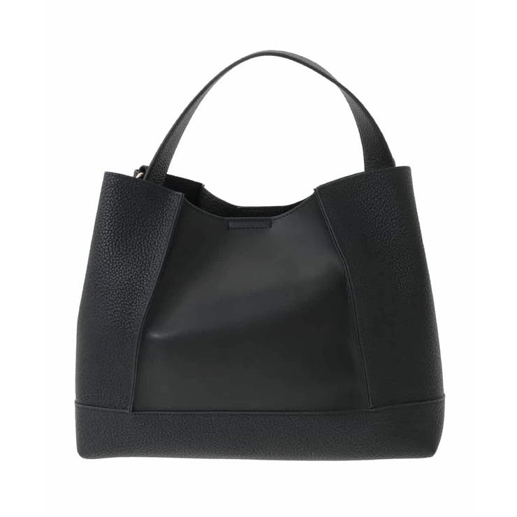 ブラック | 【2WAY】切り替えデザインフェイクレザーハンドバッグ | eur3