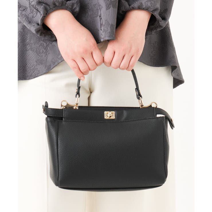 ブラック(94) | 【2WAY】フェイクレザースクエアバッグ | eur3