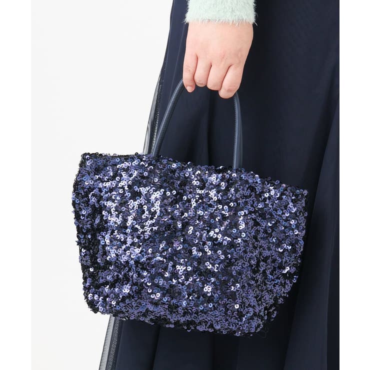 ネイビー | 【2WAY】スパンコールミニトートバッグ | eur3