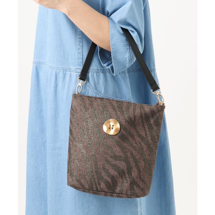 ブラウン | ゼブラ箔デザイントートバッグ | eur3