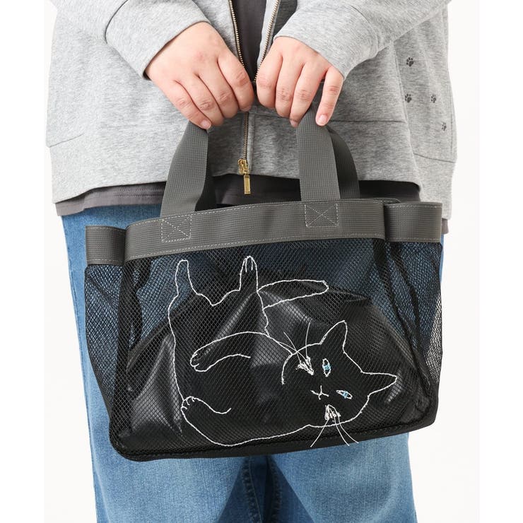 キャット刺繍メッシュトートバッグ | eur3 | 詳細画像3 