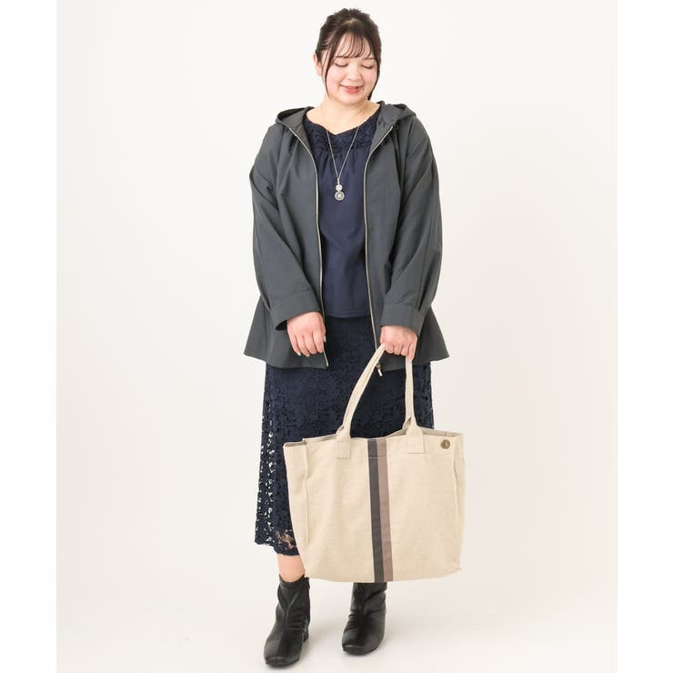 配色ラインスクエアトートバッグ[品番：ITKW0021146]｜eur3