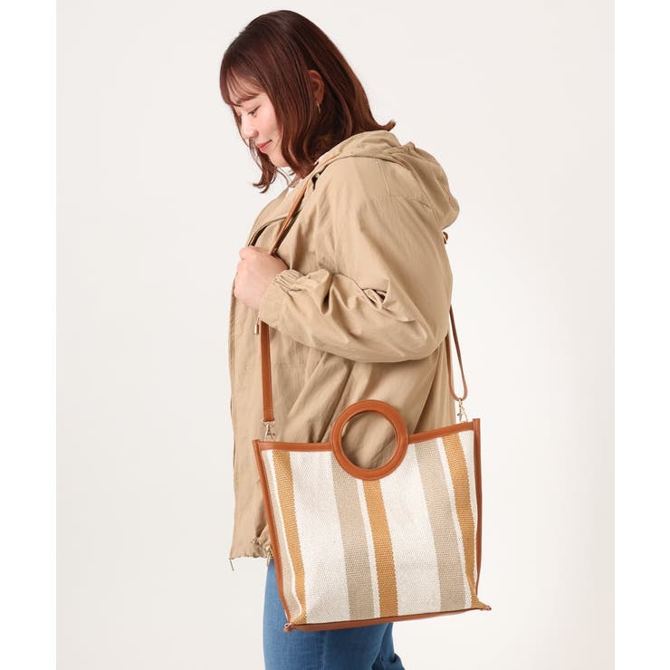 【2WAY】ストライプパイピングスクエアトートバッグ | eur3 | 詳細画像3 