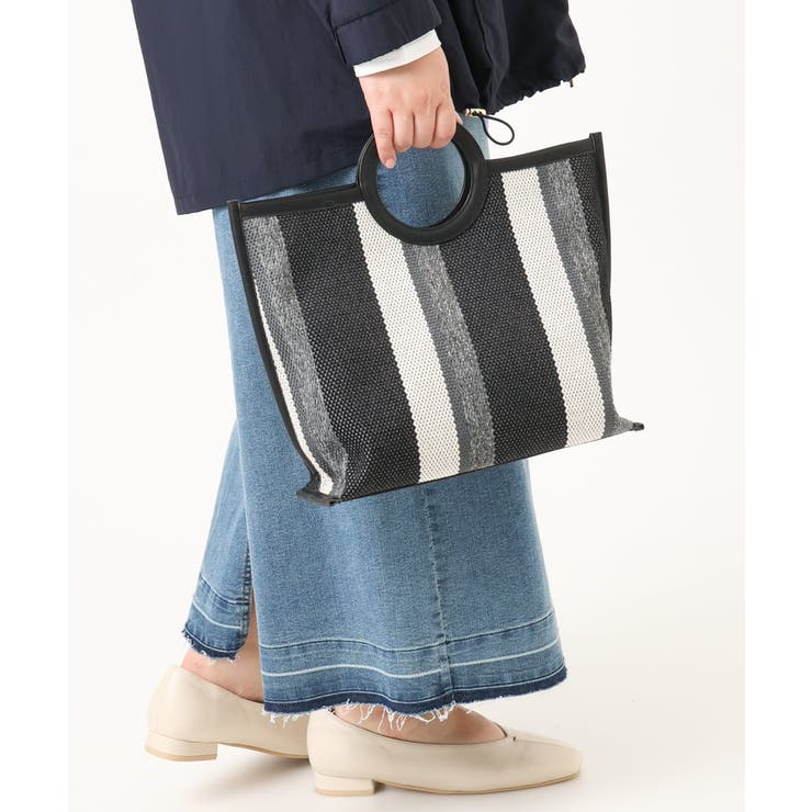 【2WAY】ストライプパイピングスクエアトートバッグ | eur3 | 詳細画像5 