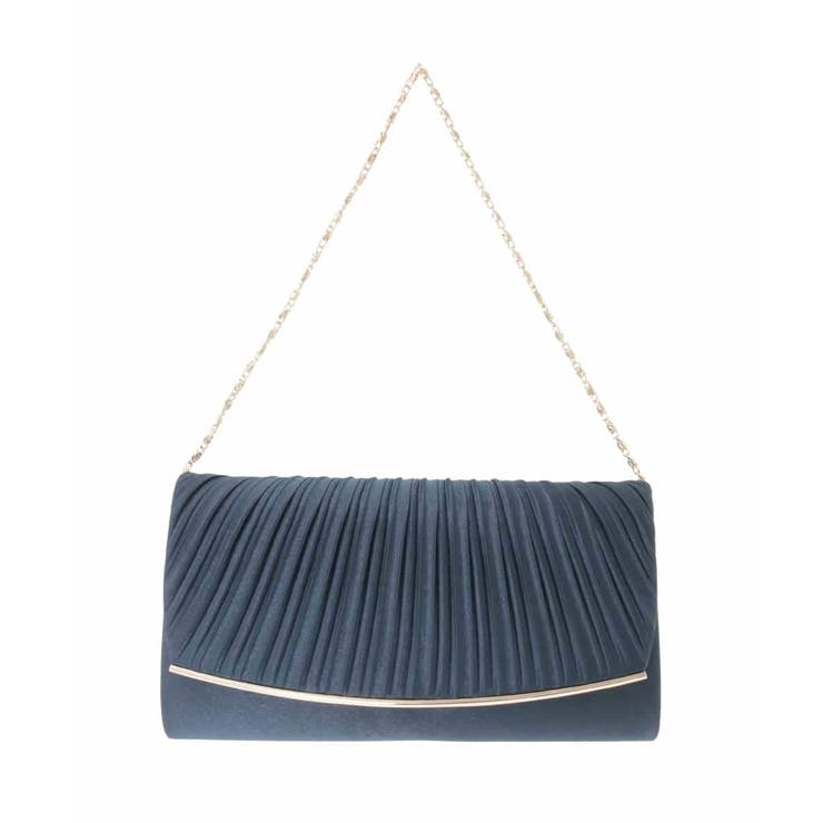 ネイビー | 【2WAY】プリーツデザインクラッチバッグ | eur3