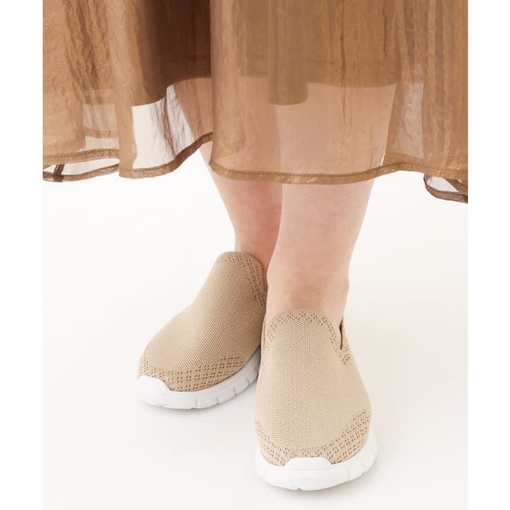 ベージュ(82) | 【幅広さんOK！ワイズ4E】ニットスニーカー | eur3