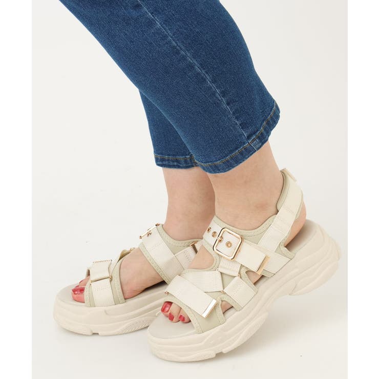 アイボリー(80) | ベルトデザインボリュームサンダル | eur3