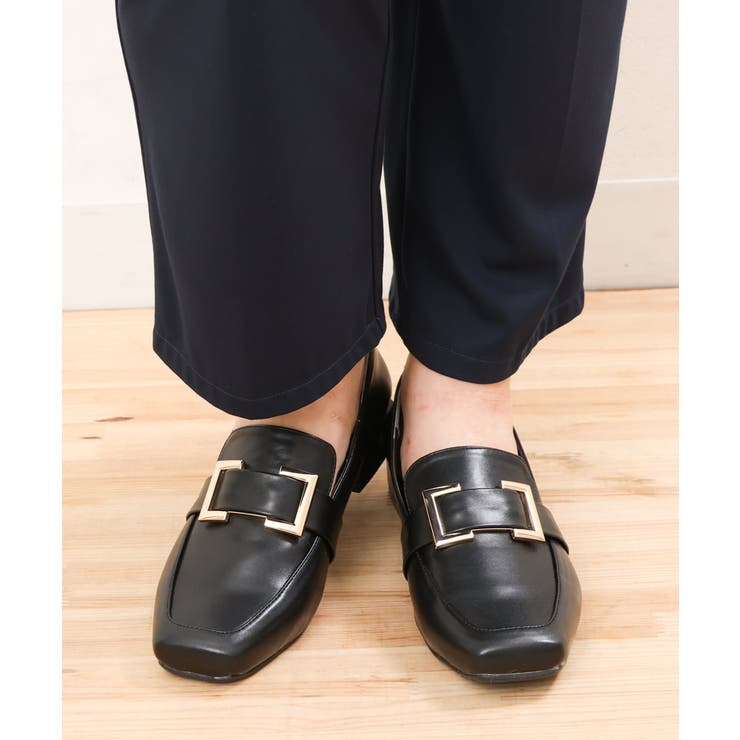 ブラック(94) | 【幅広さんOK！ワイズ4E】la farfaシューズコラボ！スクエアオーナメント… | eur3