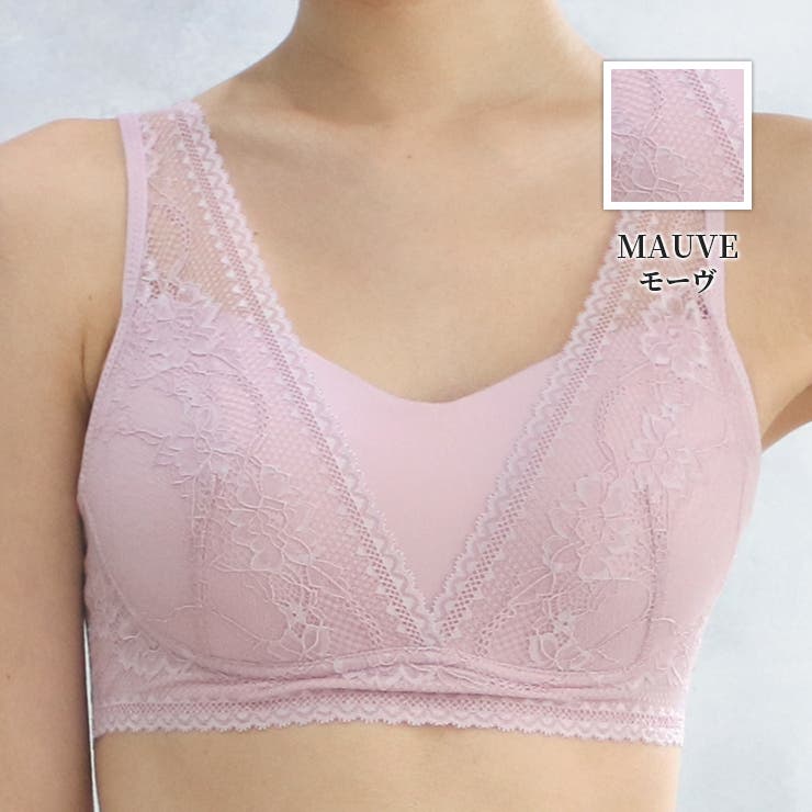 モーヴ | ＼軽い着ごこち／レーシー ノンワイヤー ハーフトップ ストレスフリー | JACONNE