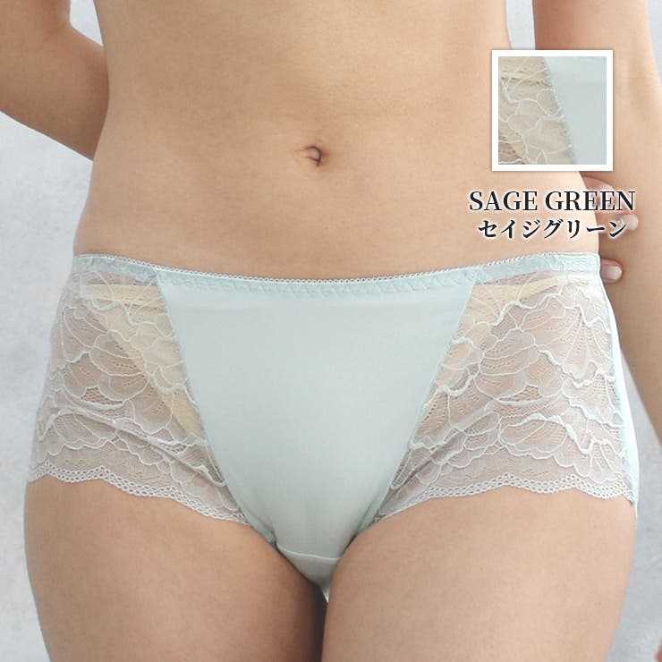 セイジグリーン | ＼締めつけない／快適レーシーショーツ ストレスフリー | JACONNE