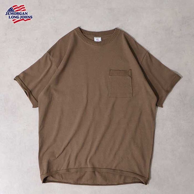 モカ | ヘビーウェイト天竺カットオフリブ半袖クルーネックTシャツ | JEMORGAN