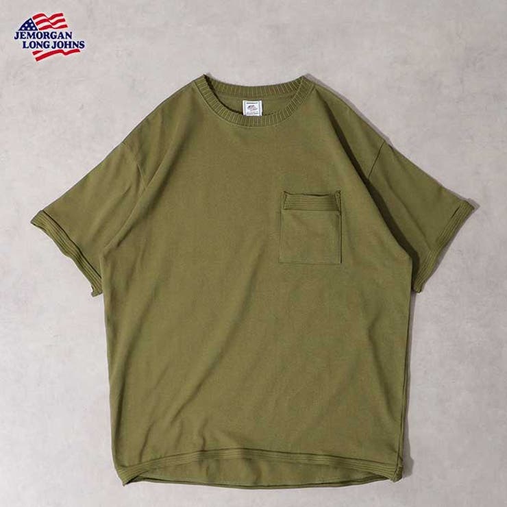 カーキ | ヘビーウェイト天竺カットオフリブ半袖クルーネックTシャツ | JEMORGAN