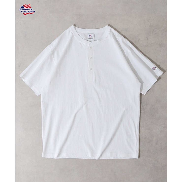 オフホワイト | 天竺半袖ヘンリーネックTシャツ | JEMORGAN