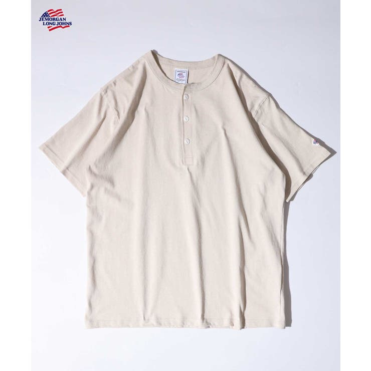 ベージュ | 天竺半袖ヘンリーネックTシャツ | JEMORGAN