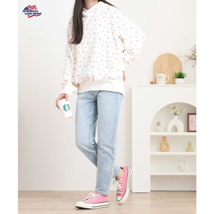 ガーゼ裏毛総柄プリントプルパーカ― | JEMORGAN | 詳細画像9 
