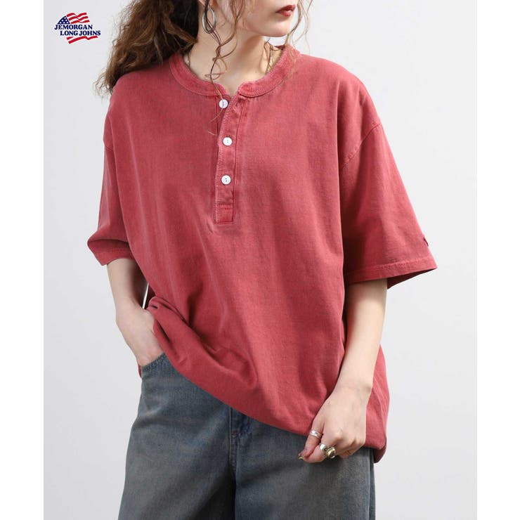 天竺ピグメント加工半袖ヘンリーネックTシャツ | JEMORGAN | 詳細画像6 