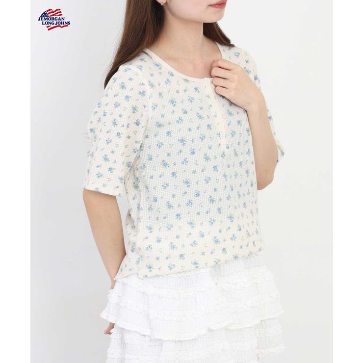 ワッフル花柄ハーフスリーブTシャツ | JEMORGAN | 詳細画像6 