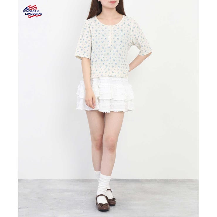 ワッフル花柄ハーフスリーブTシャツ | JEMORGAN | 詳細画像7 