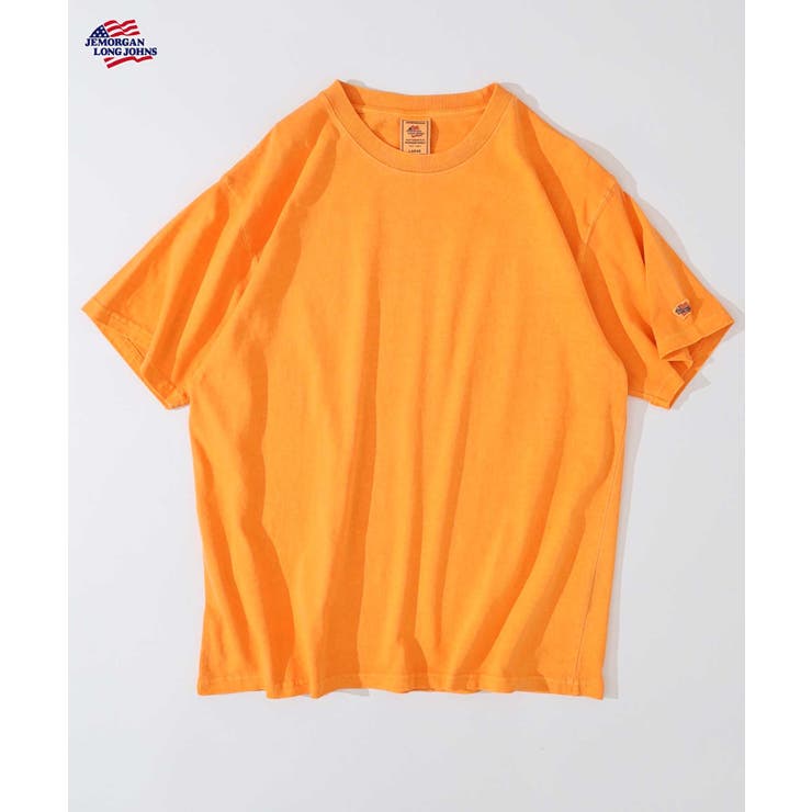 オレンジ | 天竺ピグメント加工半袖クルーネックTシャツ | JEMORGAN