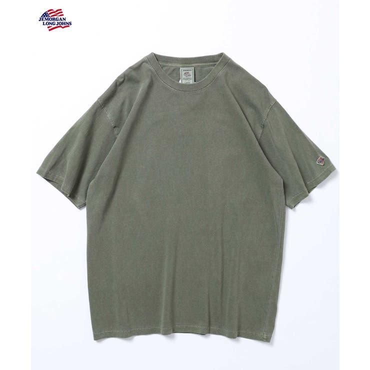 オリーブ | 天竺ピグメント加工半袖クルーネックTシャツ | JEMORGAN