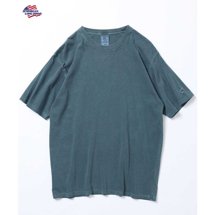 D.ブルー | 天竺ピグメント加工半袖クルーネックTシャツ | JEMORGAN