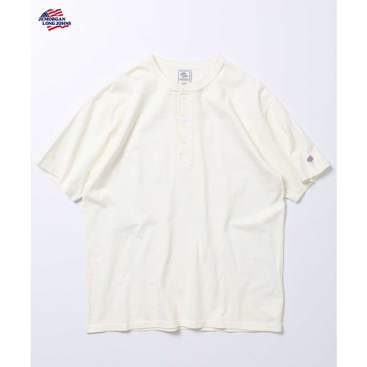 オフホワイト | 天竺ピグメント加工半袖ヘンリーネックTシャツ | JEMORGAN