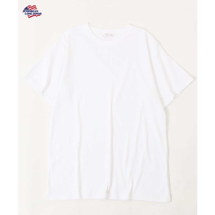 ホワイト | フライス生地クルーネック半袖Tシャツ | JEMORGAN