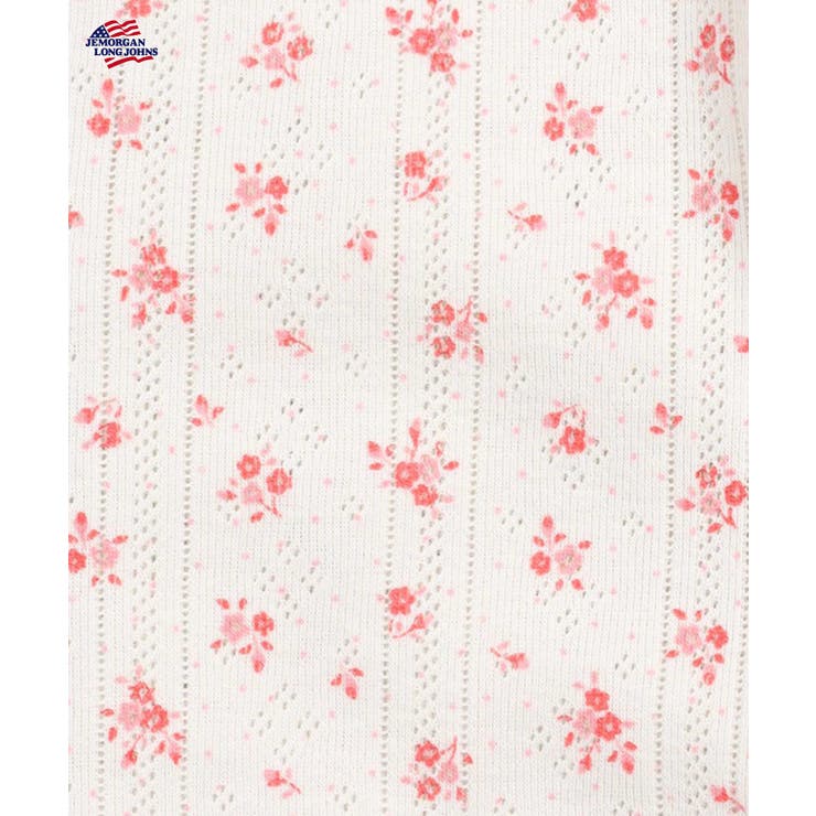 レッド | アイレットフライス花柄ハーフスリーブTシャツ | JEMORGAN