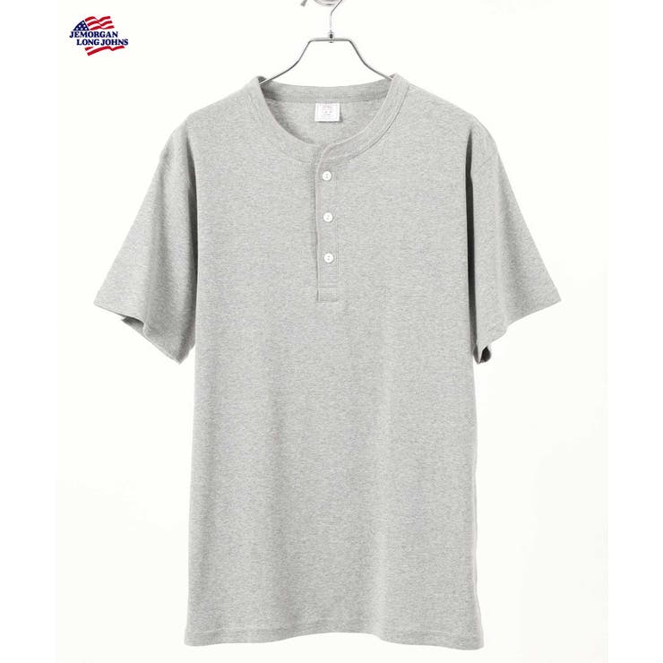 杢グレー | フライス生地ヘンリーネック半袖Tシャツ | JEMORGAN