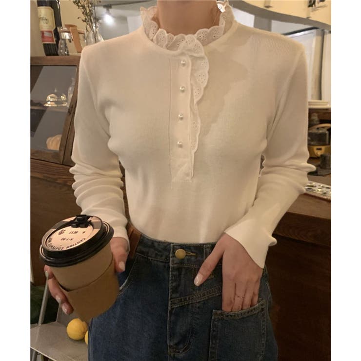 パール釦レースカラーニットポロシャツ 品番 Jlbw Jewelobe ジュエローブ のレディース ファッション通販 Shoplist ショップリスト