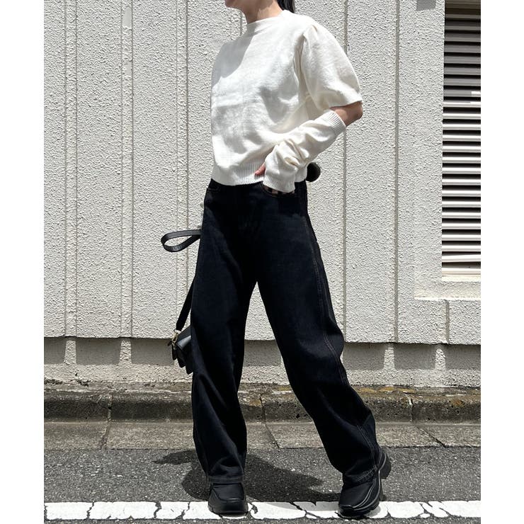 アームウォーマー付きクルーネック半袖ニットトップス | Jewelobe | 詳細画像3 