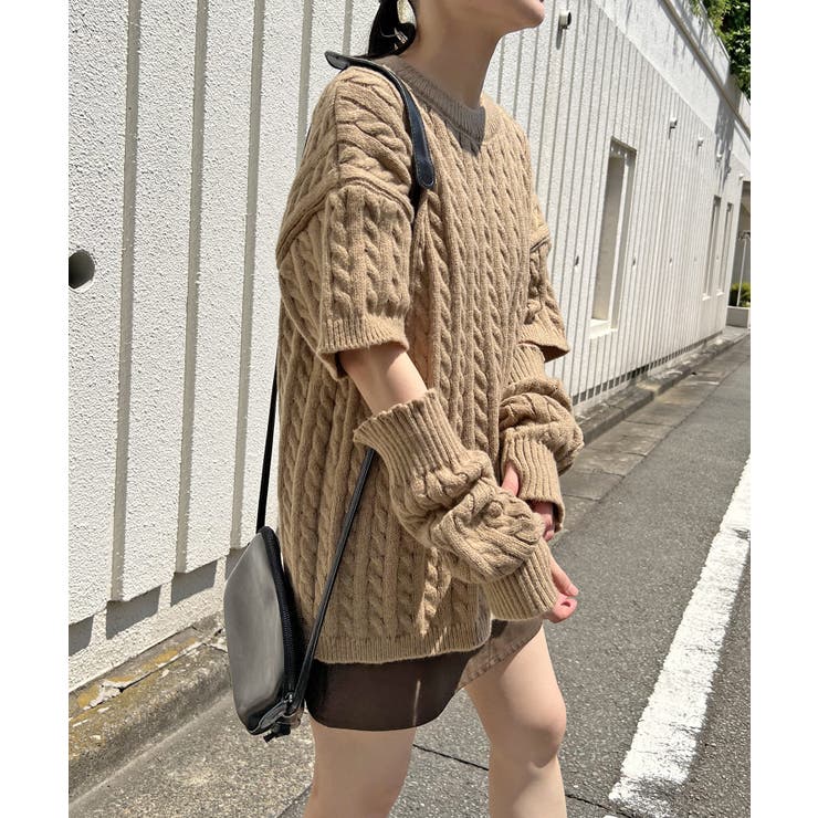 アームウォーマー付きケーブル半袖プルオーバー | Jewelobe | 詳細画像12 