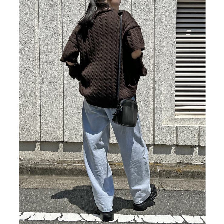 アームウォーマー付きケーブル半袖プルオーバー | Jewelobe | 詳細画像19 