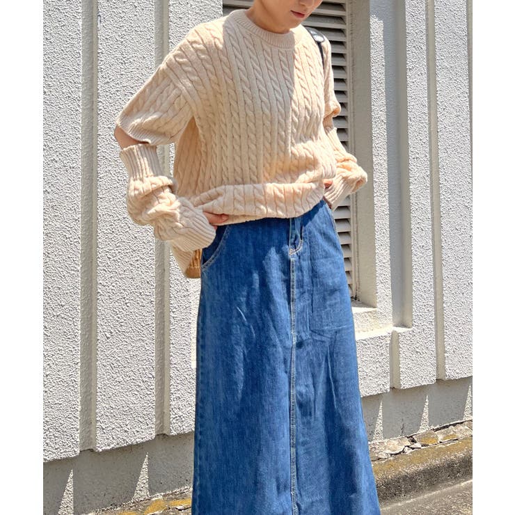 アームウォーマー付きケーブル半袖プルオーバー | Jewelobe | 詳細画像2 