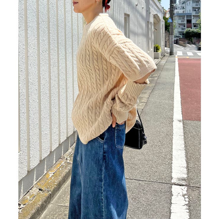 アームウォーマー付きケーブル半袖プルオーバー | Jewelobe | 詳細画像3 