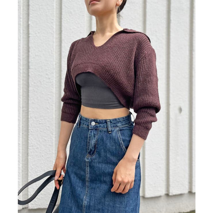 ポロカラーUネック変形ショートプルオーバー | Jewelobe | 詳細画像13 