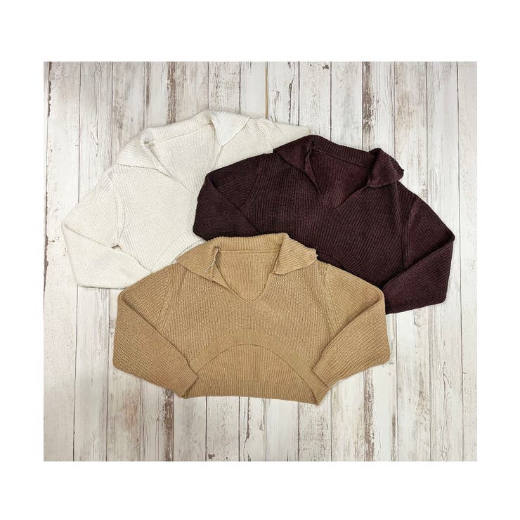 ポロカラーUネック変形ショートプルオーバー | Jewelobe | 詳細画像19 