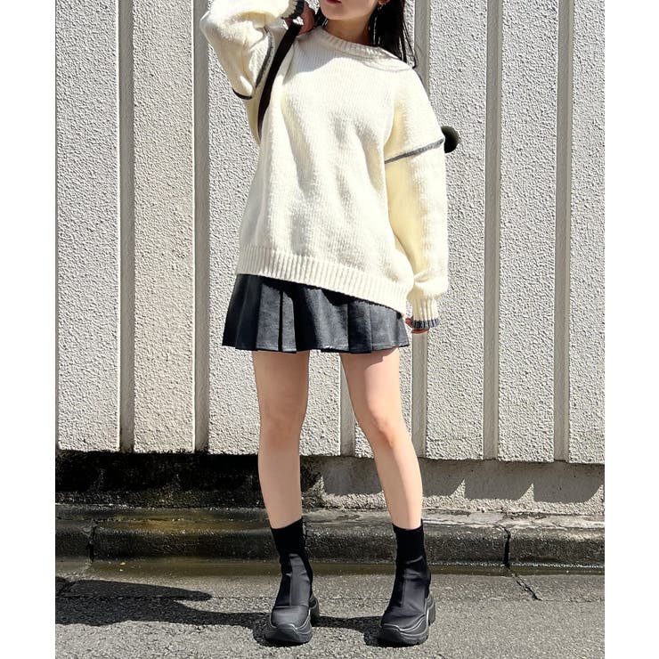 バイカラーニットプルオーバー | Jewelobe | 詳細画像12 